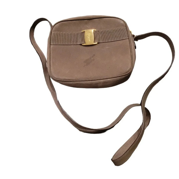 Salvatore Feragamo Suede Handbag - Picture 1 of 9